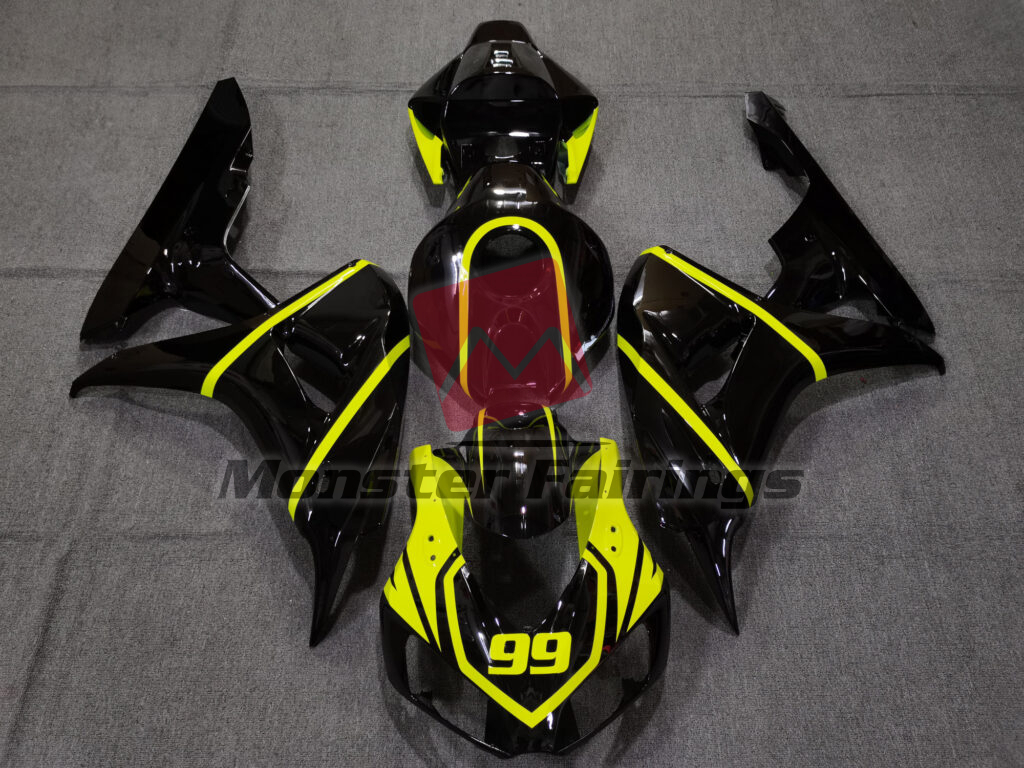 Honda CBR1000RR 2006 - 2007 Gloss Black & Yellow ABS fairings - custom motorcycle bodywork kit by Monster Fairings