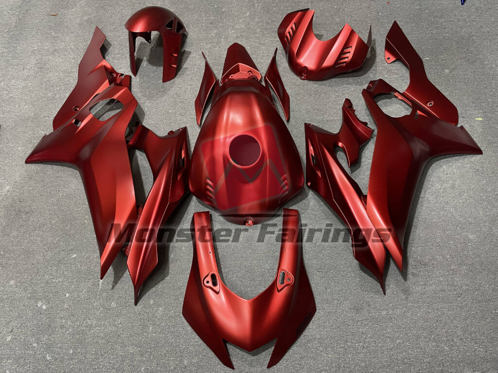 Yamaha R6 2017 - 2022 Matte Red ABS fairings - custom motorcycle bodywork kit by Monster Fairings