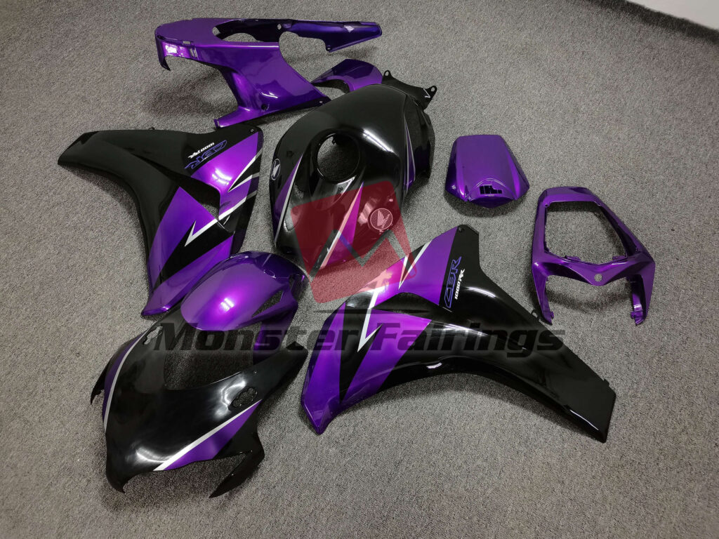 Honda CBR1000RR custom ABS fairings 2008 - 2011 in Gloss Purple and Black - durable replacement kit, Monster Fairings