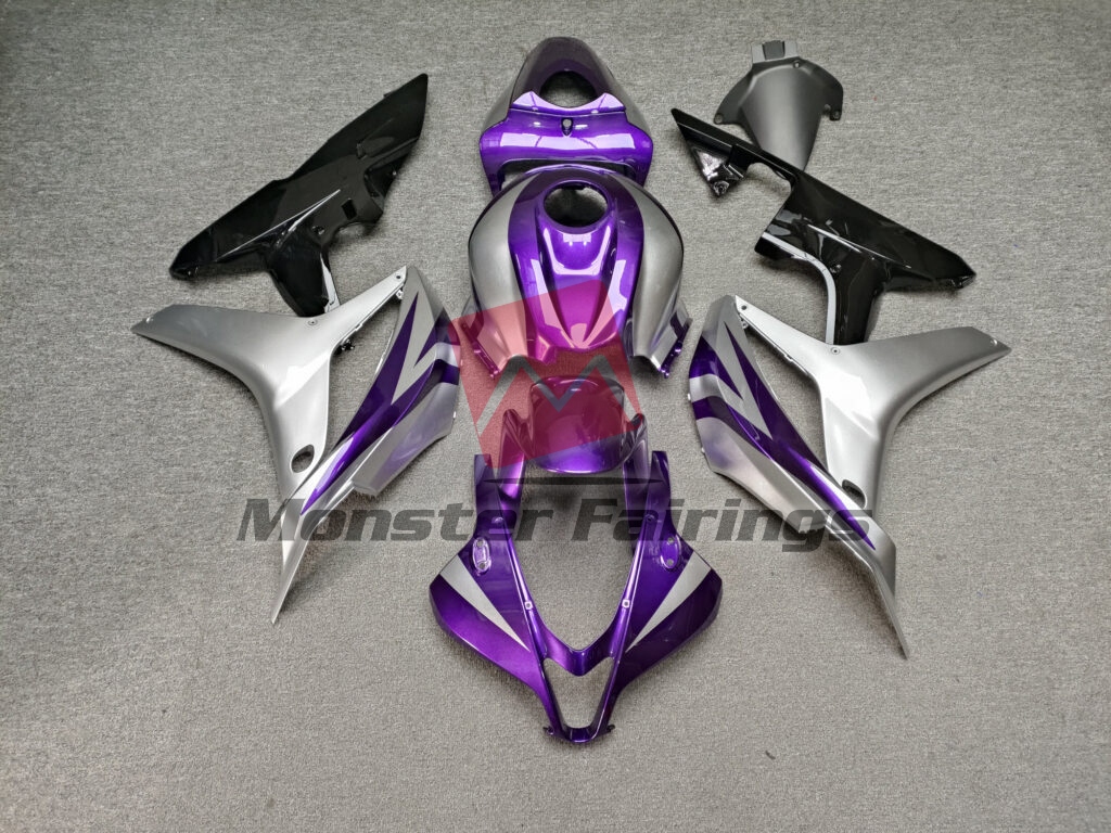 Honda CBR600RR 2007 - 2008 Gloss Purple & Silver Black ABS fairings - custom motorcycle bodywork kit by Monster Fairings