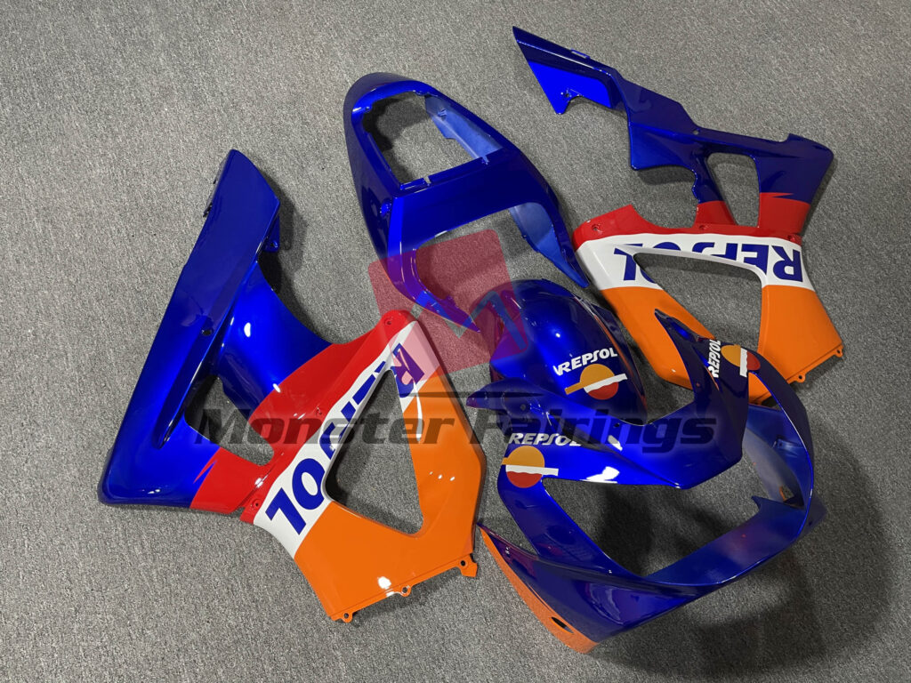 2000 - 2001 Honda CBR929RR Gloss Blue Repsol fairing set - ABS injection, custom painted by Monster Fairings