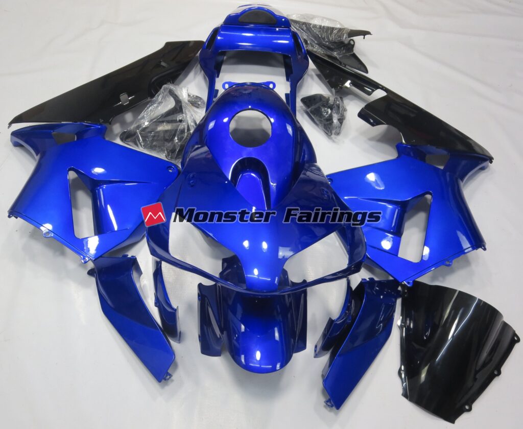 Honda CBR600RR 2003 - 2004 Gloss Blue and Black ABS fairings - custom motorcycle bodywork kit by Monster Fairings