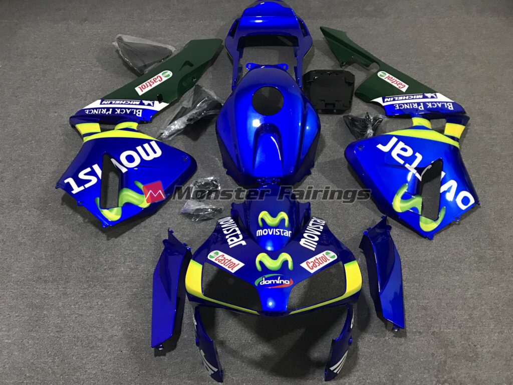 Honda CBR600RR 2003 - 2004 Movistar ABS fairings - custom motorcycle bodywork kit by Monster Fairings