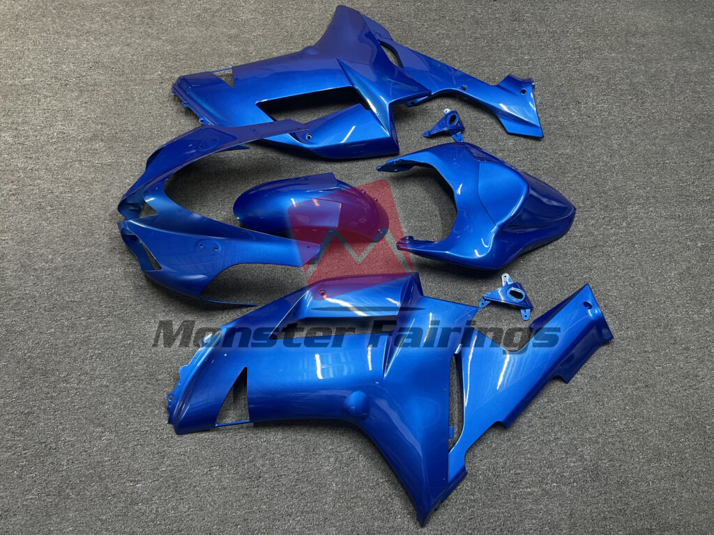Kawasaki ZX6R custom ABS fairings 2007 - 2008 in Gloss Blue - durable replacement kit, Monster Fairings