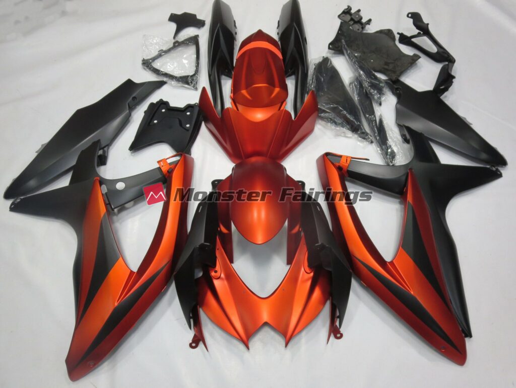 Suzuki GSXR 600 - 750 2008 - 2010 Burnt Matte Orange ABS fairings - custom motorcycle bodywork kit by Monster Fairings