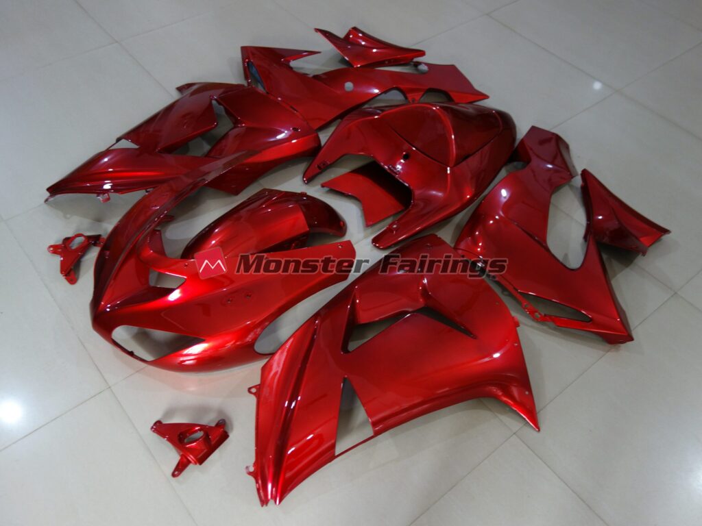 Kawasaki ZX10R custom ABS fairings 2006 - 2007 in Red Deep Gloss - durable replacement kit, Monster Fairings
