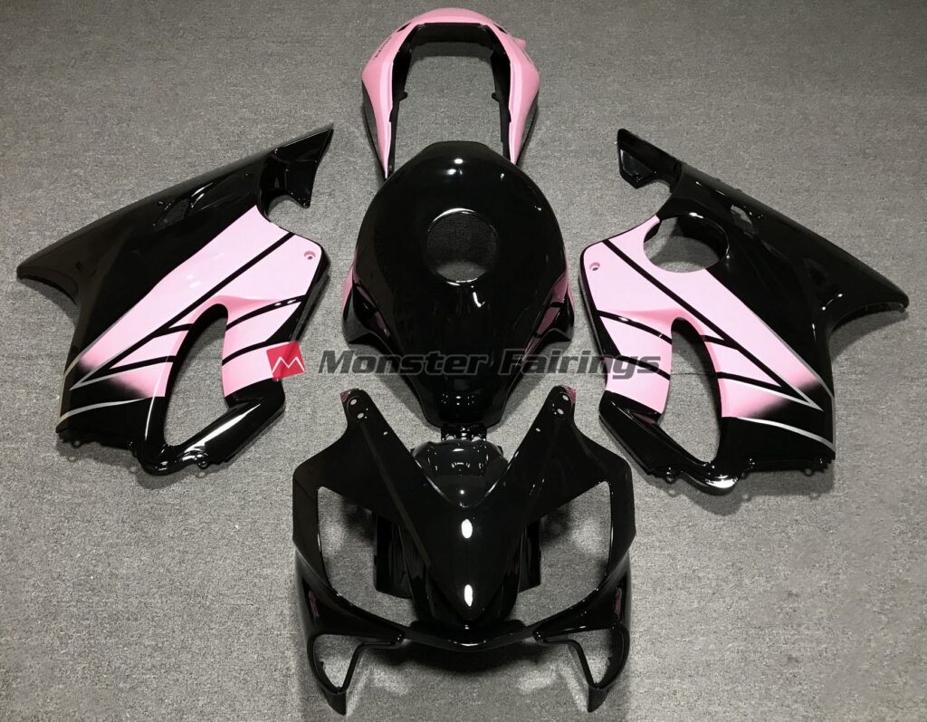 Honda CBR600 F4i 2004 - 2007 Custom Pink and Black ABS fairings - custom motorcycle bodywork kit by Monster Fairings