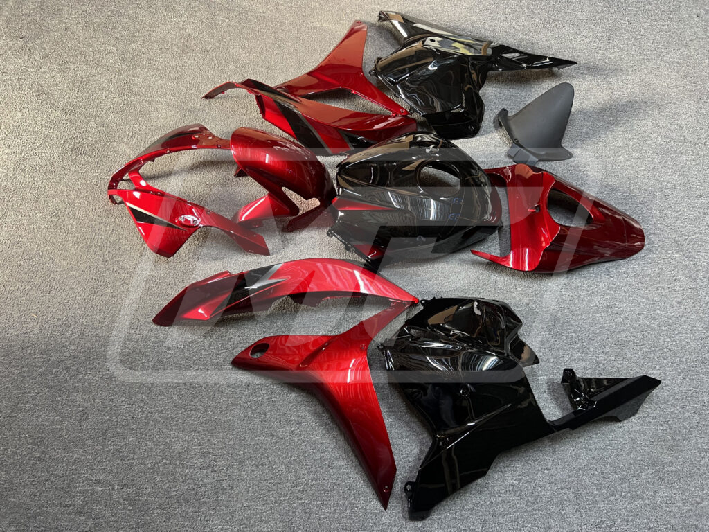 Honda CBR600RR custom ABS fairings 2009 - 2012 Gloss Candy Red & Black Silver - durable replacement kit, Monster Fairings