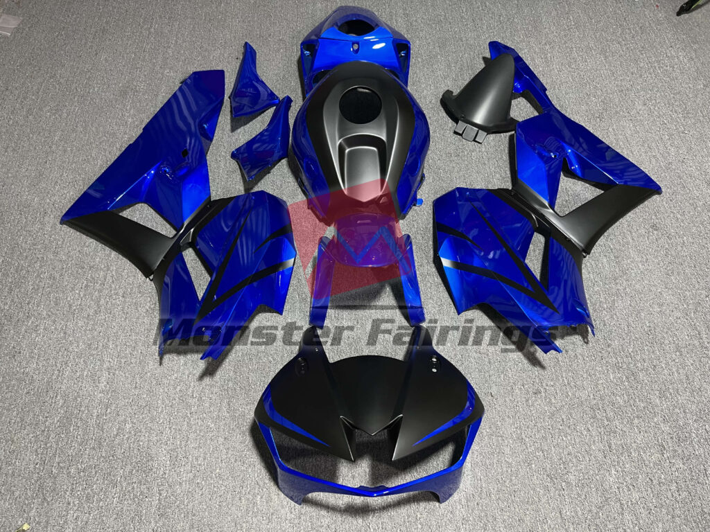 Honda CBR600RR 2013 - 2025 Gloss Deep Blue & Matte Black ABS fairings - custom motorcycle bodywork kit by Monster Fairings