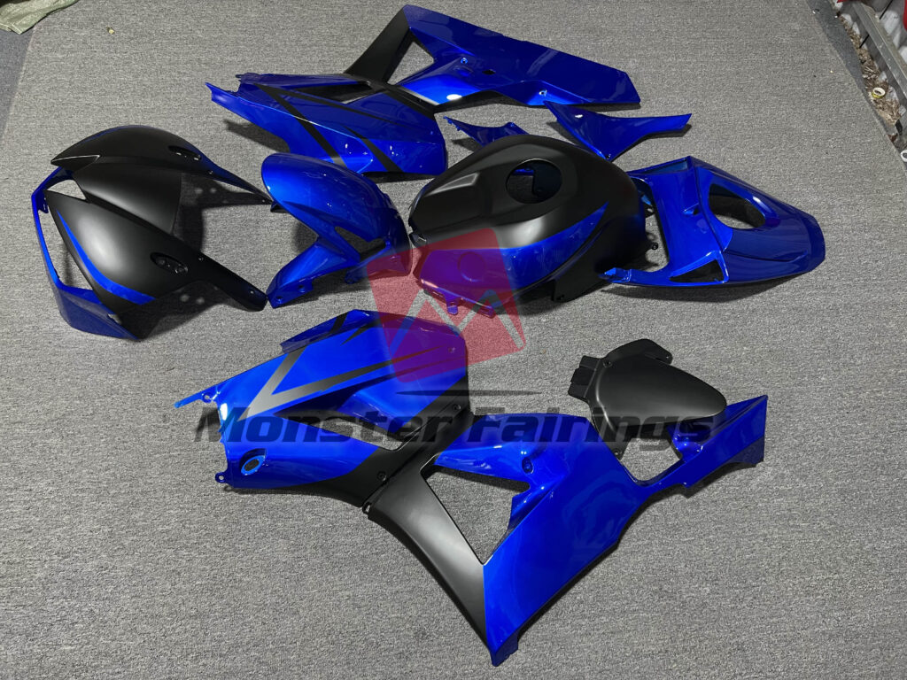2013 - 2025 Honda CBR600RR Gloss Deep Blue & Matte Black fairing set - ABS injection, custom painted by Monster Fairings