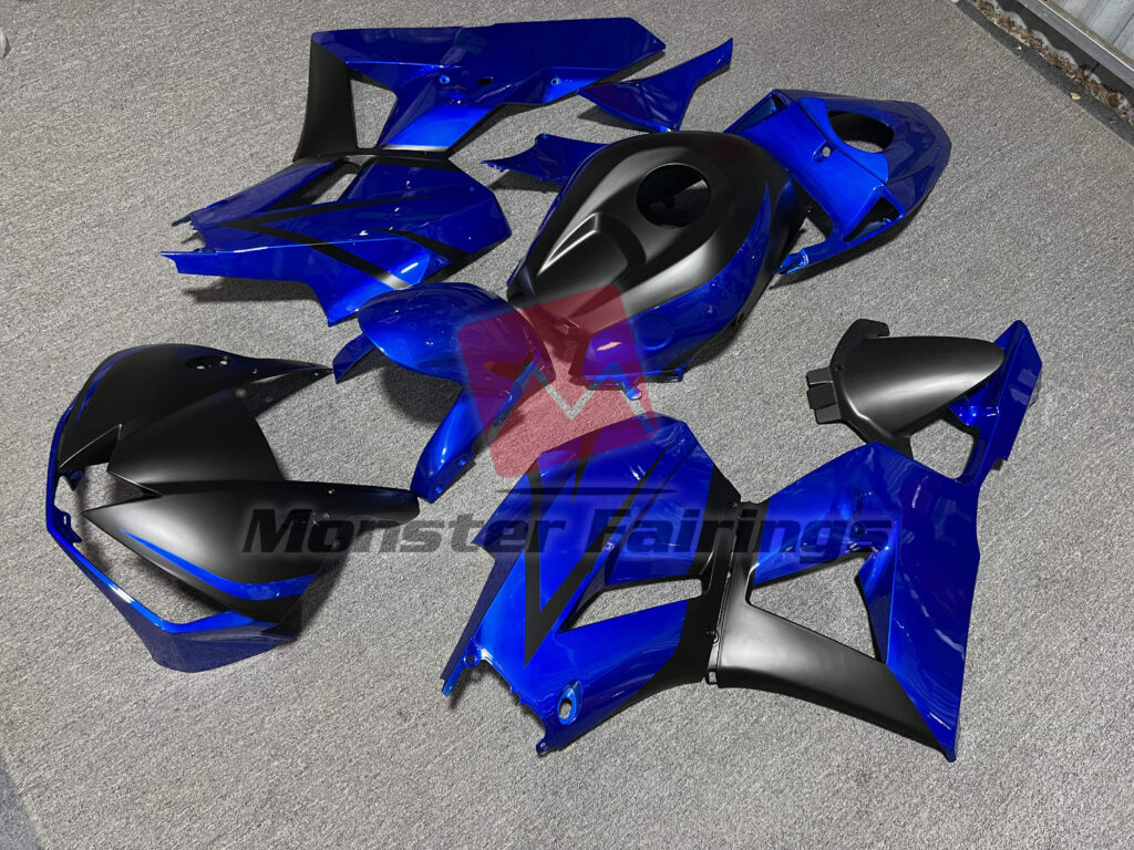 Honda CBR600RR custom ABS fairings 2013 - 2025 in Gloss Deep Blue & Matte Black - durable replacement kit, Monster Fairings