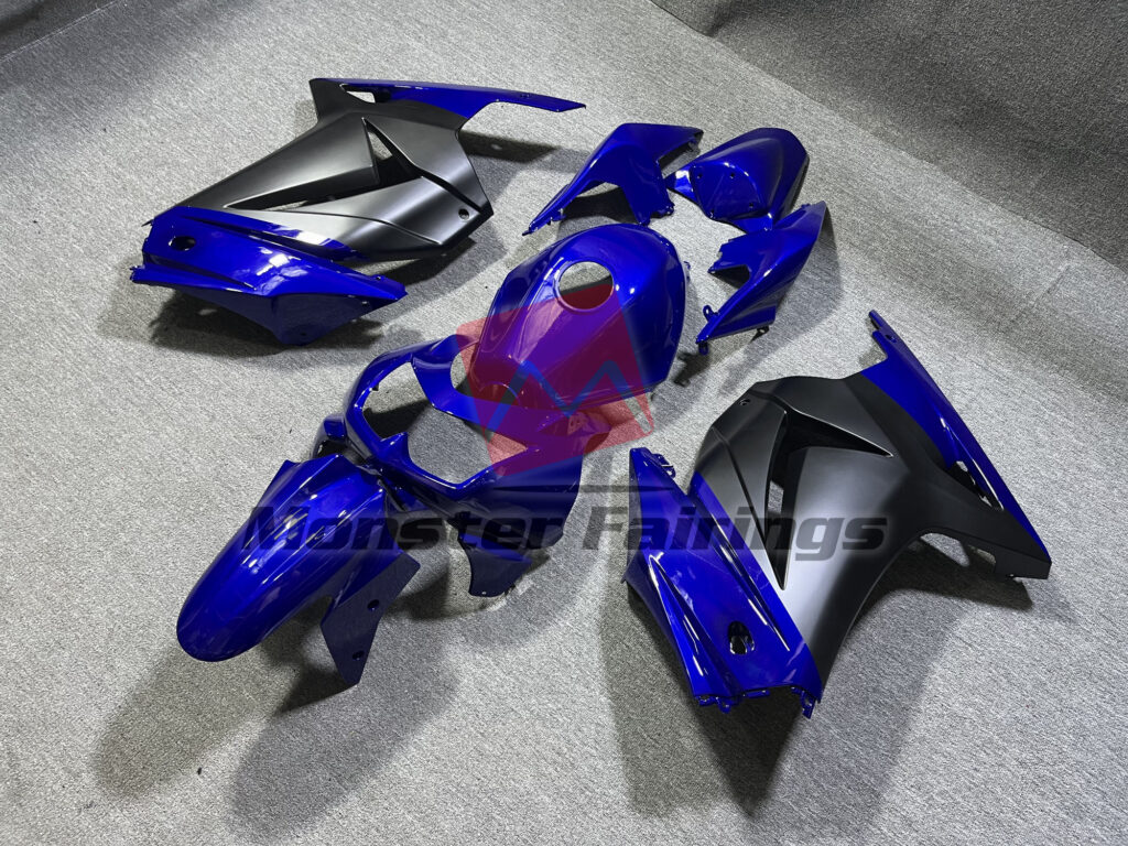 Blue and Matte Black ABS fairings for Kawasaki Ninja 250 2008 - 2013 - premium OEM fit kit by Monster Fairings