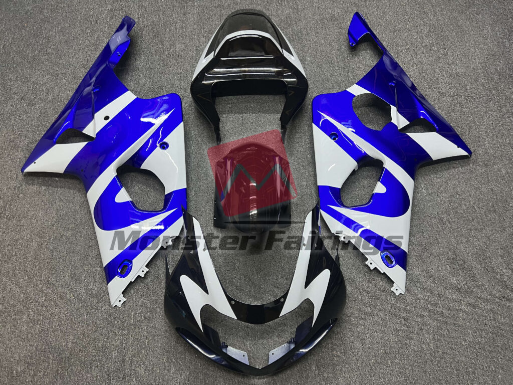 Suzuki GSXR 1000 2000 - 2002 Gloss Deep Blue ABS fairings - custom motorcycle bodywork kit by Monster Fairings