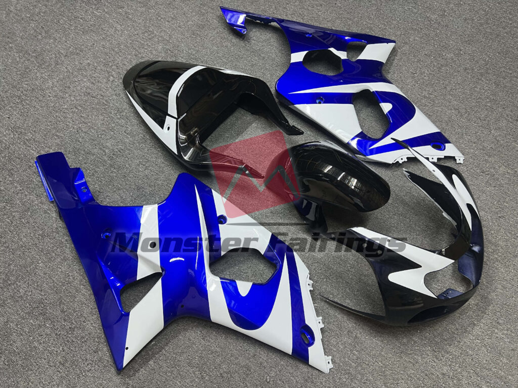 2000 - 2002 Suzuki GSXR 1000 Gloss Deep Blue fairing set - ABS injection, custom painted by Monster Fairings
