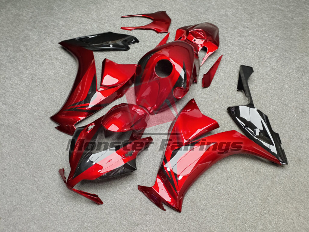 Honda CBR1000RR custom ABS fairings 2012 - 2016 in Gloss Deep Red with Black - durable replacement kit, Monster Fairings