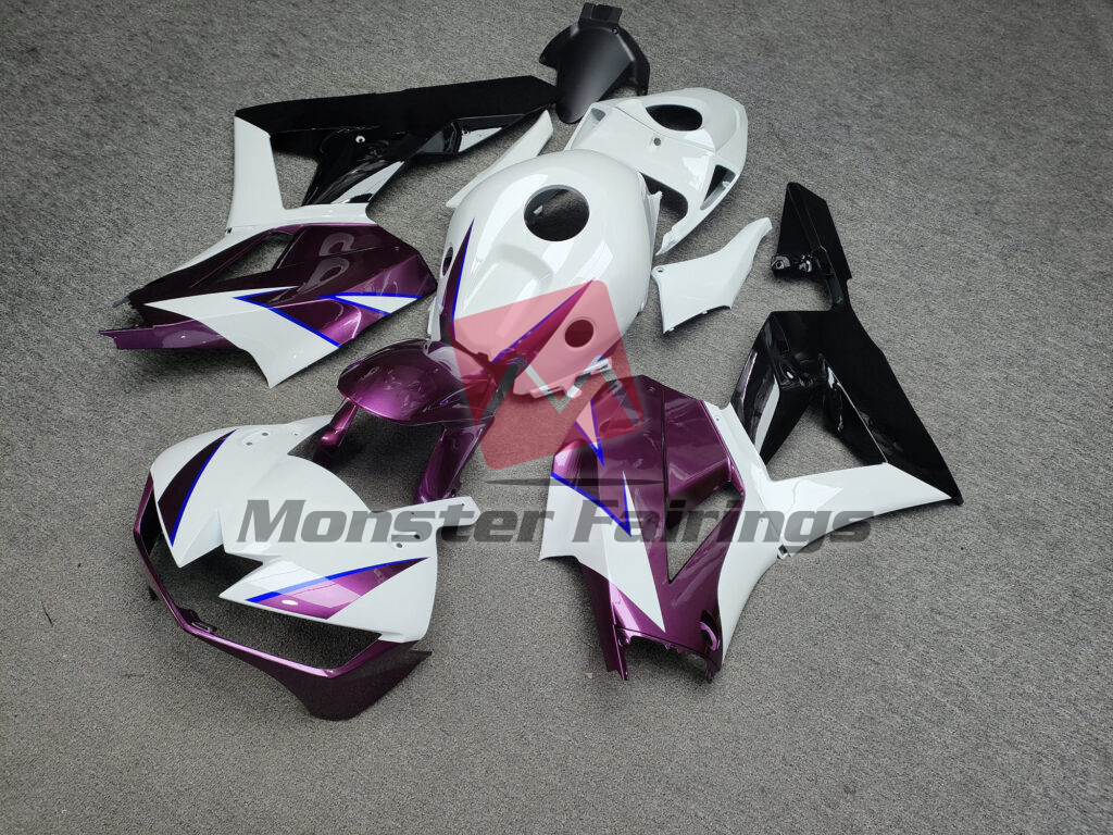 Gloss White & Purple Black ABS fairings for Honda CBR600RR 2013 - 2025 - premium OEM fit kit by Monster Fairings