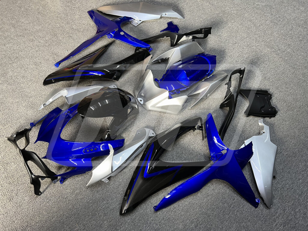 Gloss Blue & Black with Silver ABS fairings for Suzuki GSXR 600 - 750 2008 - 2010 - premium OEM fit kit by Monster Fairings