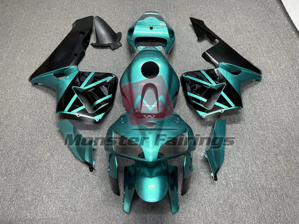 Honda CBR600RR 2005 - 2006 Teal Gloss Black Design ABS fairings - custom motorcycle bodywork kit by Monster Fairings