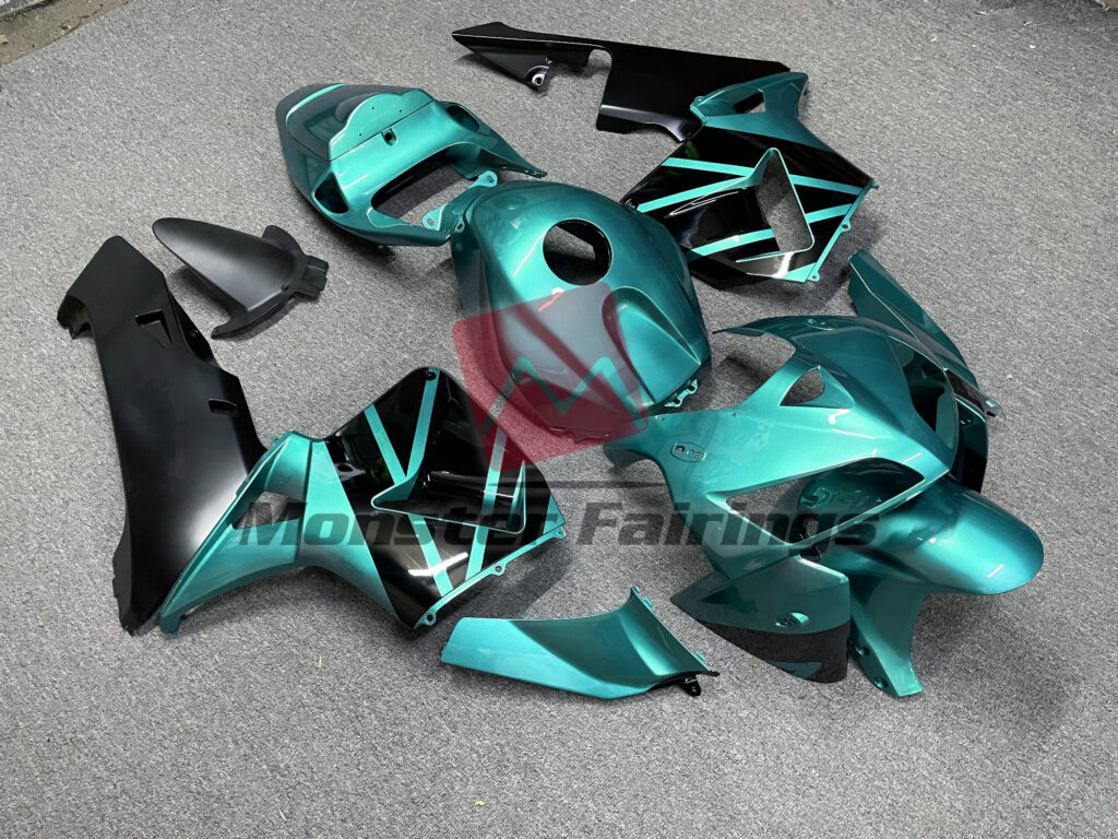 Teal Gloss Black Design ABS fairings for Honda CBR600RR 2005 - 2006 - premium OEM fit kit by Monster Fairings
