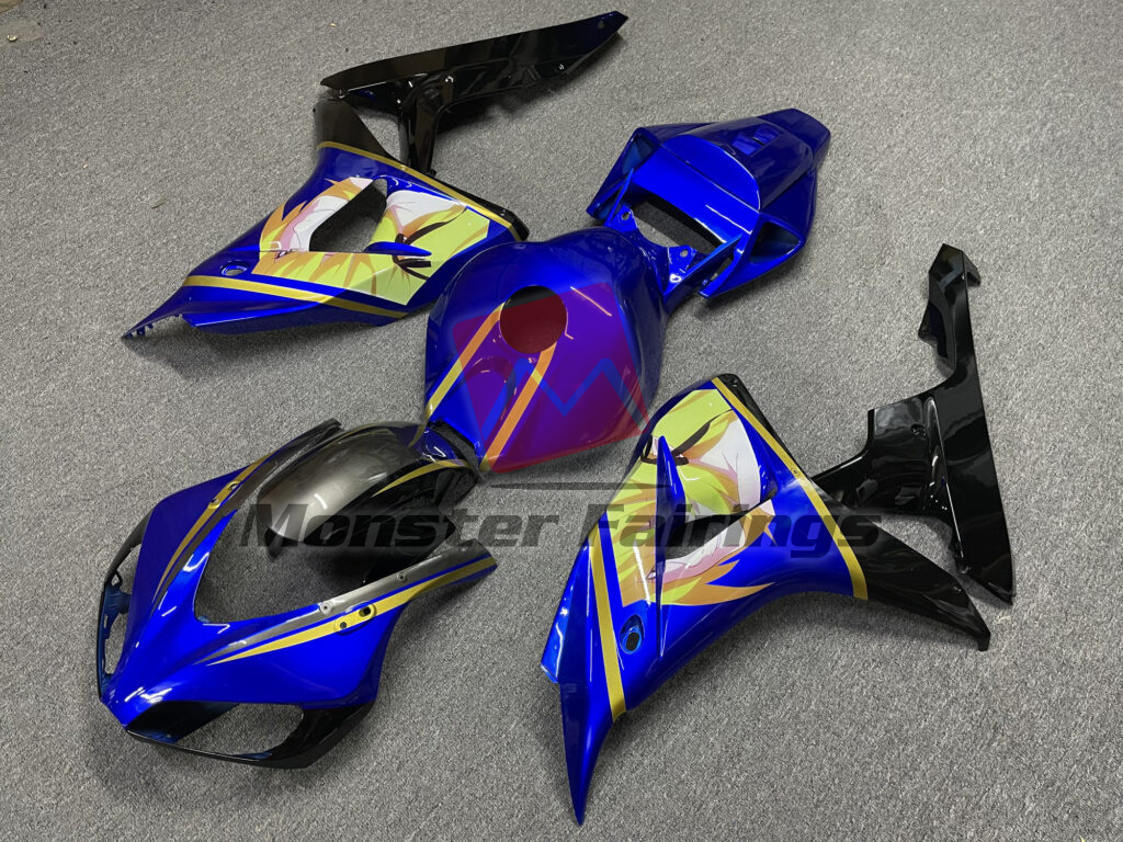 Gloss Blue with Black & and Gold ABS fairings for Honda CBR1000RR 2006 - 2007 - premium OEM fit kit by Monster Fairings