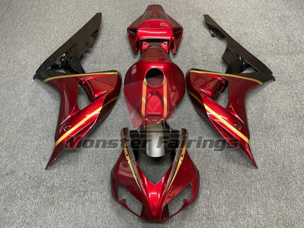 Honda CBR1000RR 2006 - 2007 Gloss Red Black & Gold ABS fairings - custom motorcycle bodywork kit by Monster Fairings
