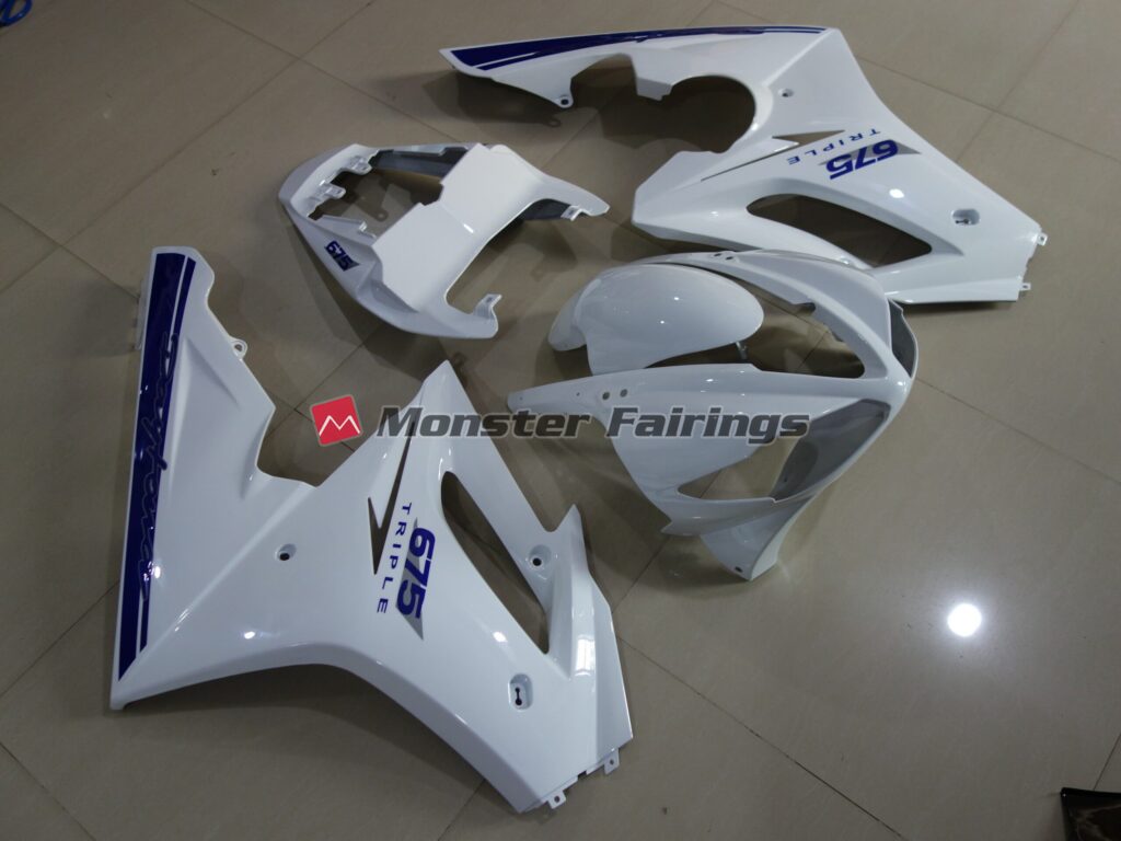 Blue and White OEM Style ABS fairings for Triumph Daytona 675 2009 - 2012 - premium OEM fit kit by Monster Fairings