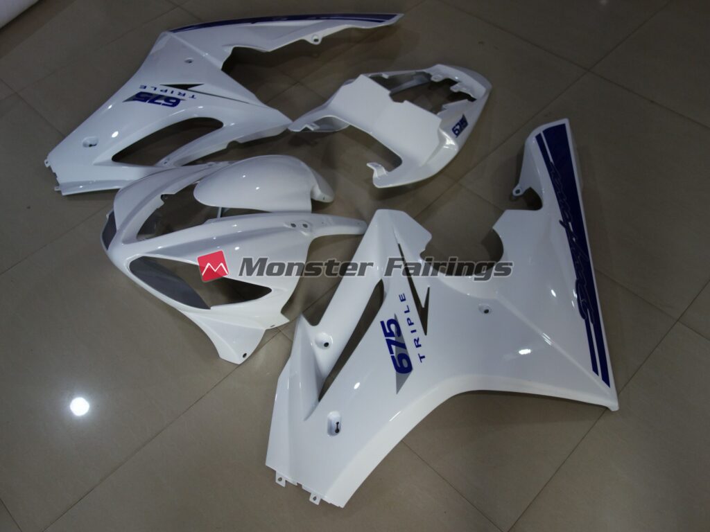 Triumph Daytona 675 custom ABS fairings 2009 - 2012 in Blue and White OEM Style - durable replacement kit, Monster Fairings