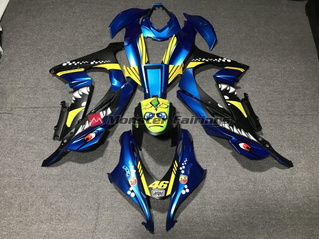 Kawasaki ZX10R 2016 - 2020 Metallic Blue Shark ABS fairings - custom motorcycle bodywork kit by Monster Fairings