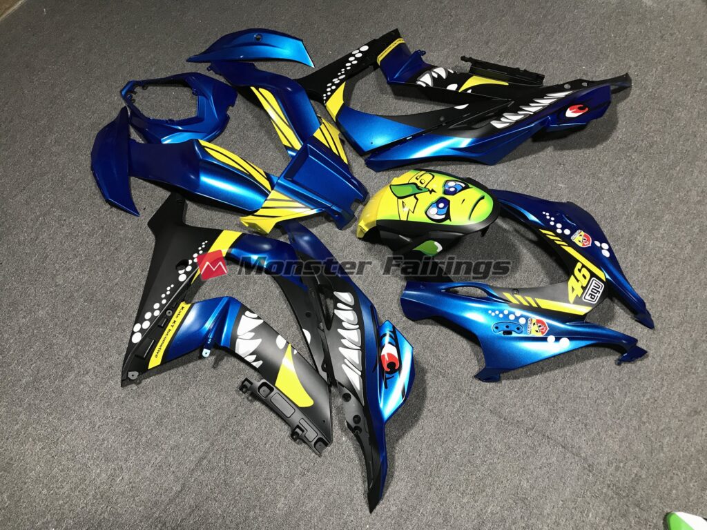 Metallic Blue Shark ABS fairings for Kawasaki ZX10R 2016 - 2020 - premium OEM fit kit by Monster Fairings