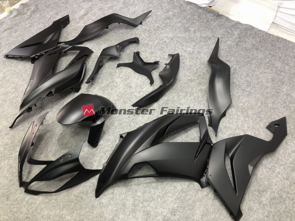 Plain Matte Black ABS fairings for Kawasaki ZX6R 2013 - 2018 - premium OEM fit kit by Monster Fairings