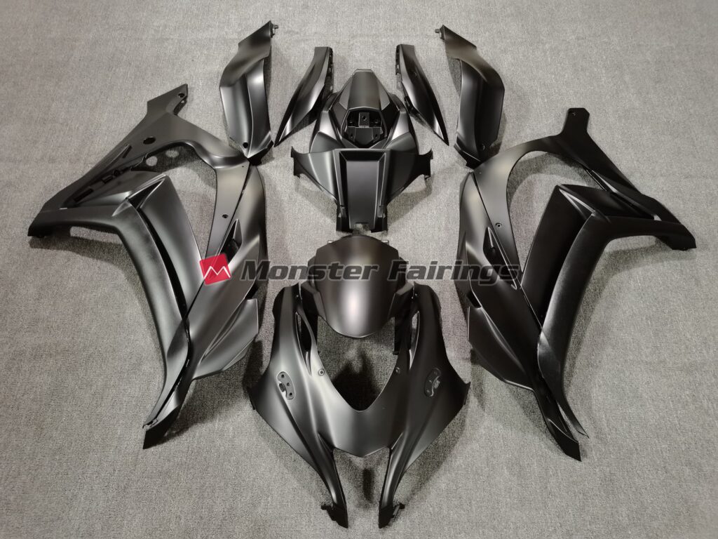Kawasaki ZX6R 2013 - 2018 Matte Black ABS fairings - custom motorcycle bodywork kit by Monster Fairings