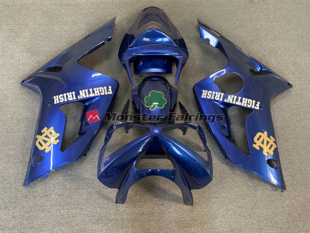 Kawasaki ZX6R 2003 - 2004 Deep Blue ABS fairings - custom motorcycle bodywork kit by Monster Fairings
