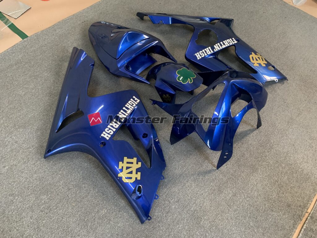 Kawasaki ZX6R custom ABS fairings 2003 - 2004 in Deep Blue - durable replacement kit, Monster Fairings