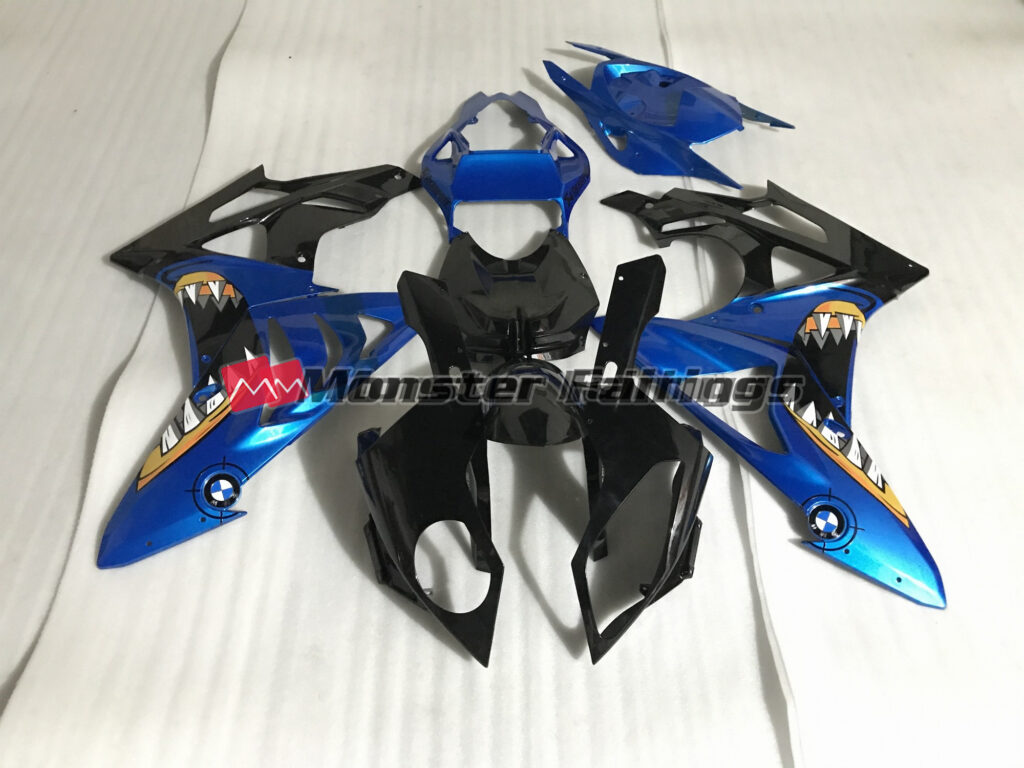 BMW S1000RR 2009 - 2014 Blue Shark ABS fairings - custom motorcycle bodywork kit by Monster Fairings
