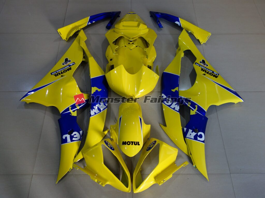 Yamaha R6 2008 - 2016 Gloss Yellow Camel ABS fairings - custom motorcycle bodywork kit by Monster Fairings