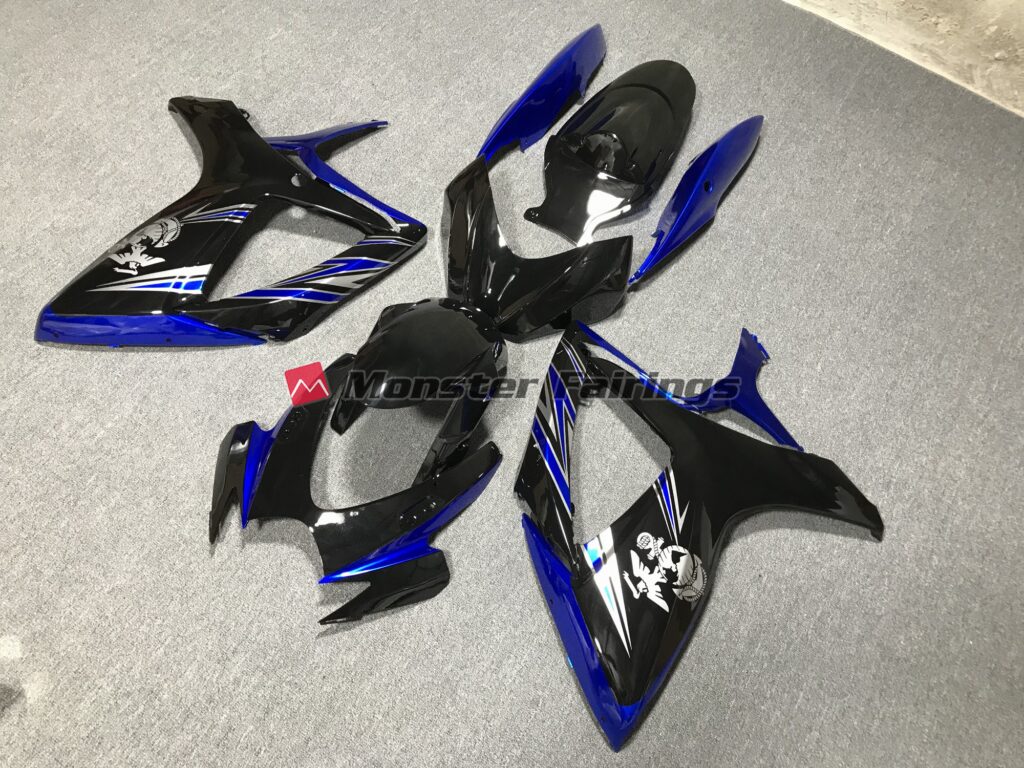 Gloss Blue and Black Design ABS fairings for Suzuki GSXR 600 - 750 2006 - 2007 - premium OEM fit kit by Monster Fairings