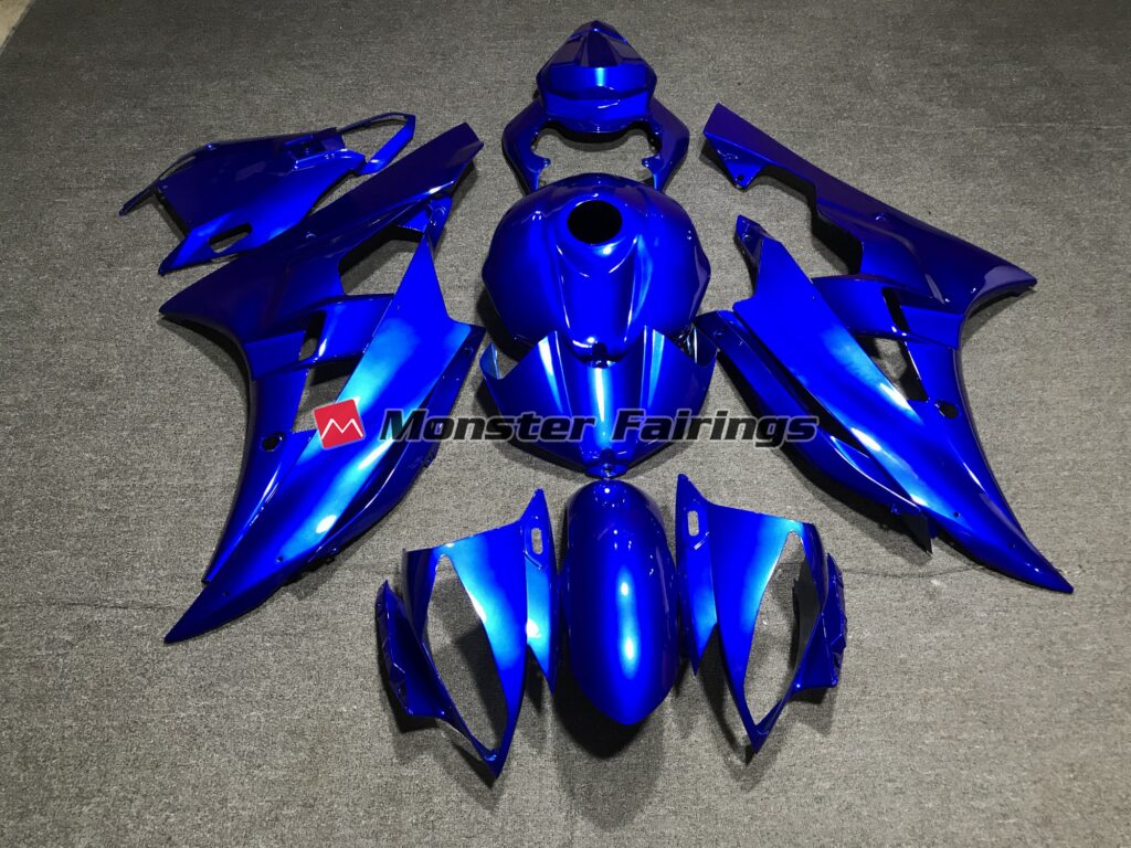 Yamaha R6 2006 - 2007 Metallic Blue Plain ABS fairings - custom motorcycle bodywork kit by Monster Fairings
