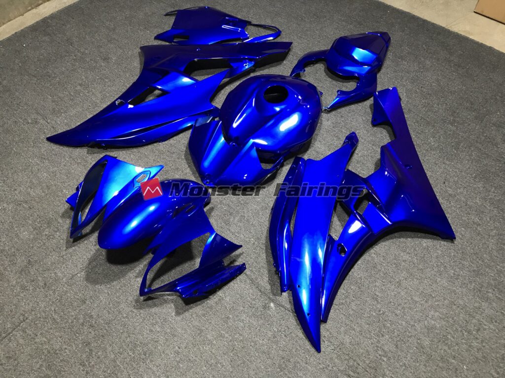 Yamaha R6 custom ABS fairings 2006 - 2007 Metallic Blue Plain - durable replacement kit, Monster Fairings
