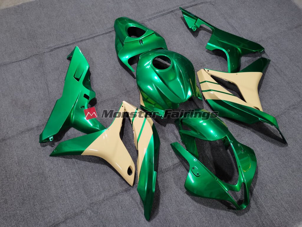 Emerald Green Tan ABS fairings for Honda CBR600RR 2007 - 2008 - premium OEM fit kit by Monster Fairings