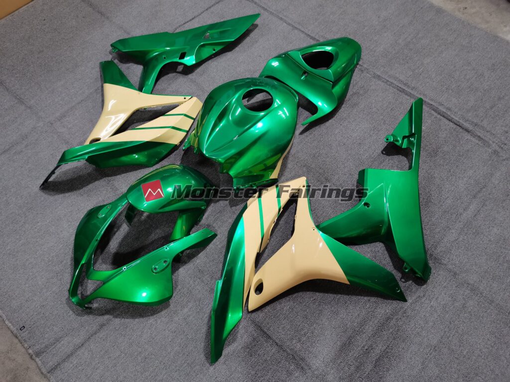 Honda CBR600RR custom ABS fairings 2007 - 2008 Emerald Green Tan - durable replacement kit, Monster Fairings