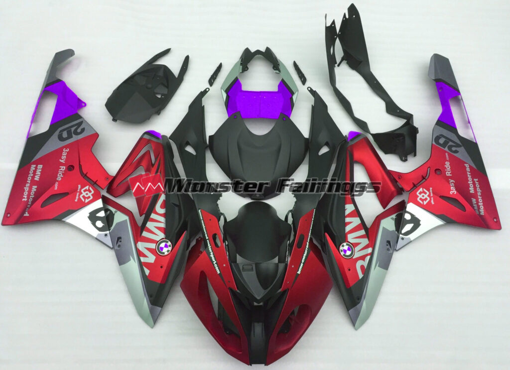 BMW S1000RR 2015 - 2016 Matte Red Purple ABS fairings - custom motorcycle bodywork kit by Monster Fairings