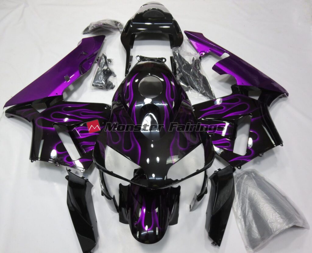 Honda CBR600RR 2003 - 2004 Purple Flames ABS fairings - custom motorcycle bodywork kit by Monster Fairings