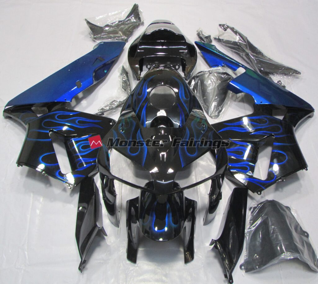 Honda CBR600RR 2005 - 2006 Gloss Blue Flame ABS fairings - custom motorcycle bodywork kit by Monster Fairings