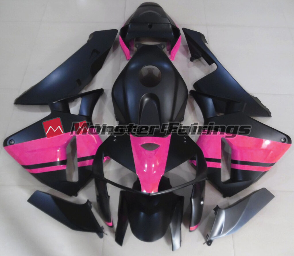 Honda CBR600RR 2005 - 2006 Matte Black Hot Pink ABS fairings - custom motorcycle bodywork kit by Monster Fairings