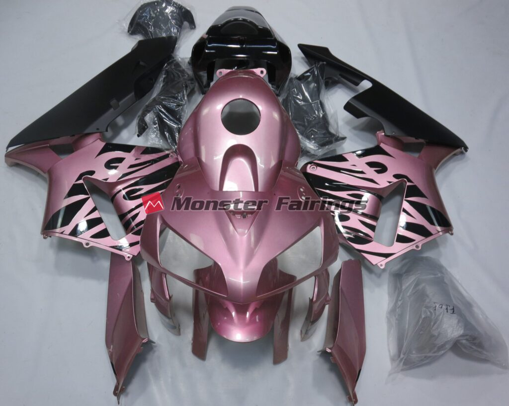 Honda CBR600RR 2005 - 2006 Rose Pink Flame ABS fairings - custom motorcycle bodywork kit by Monster Fairings