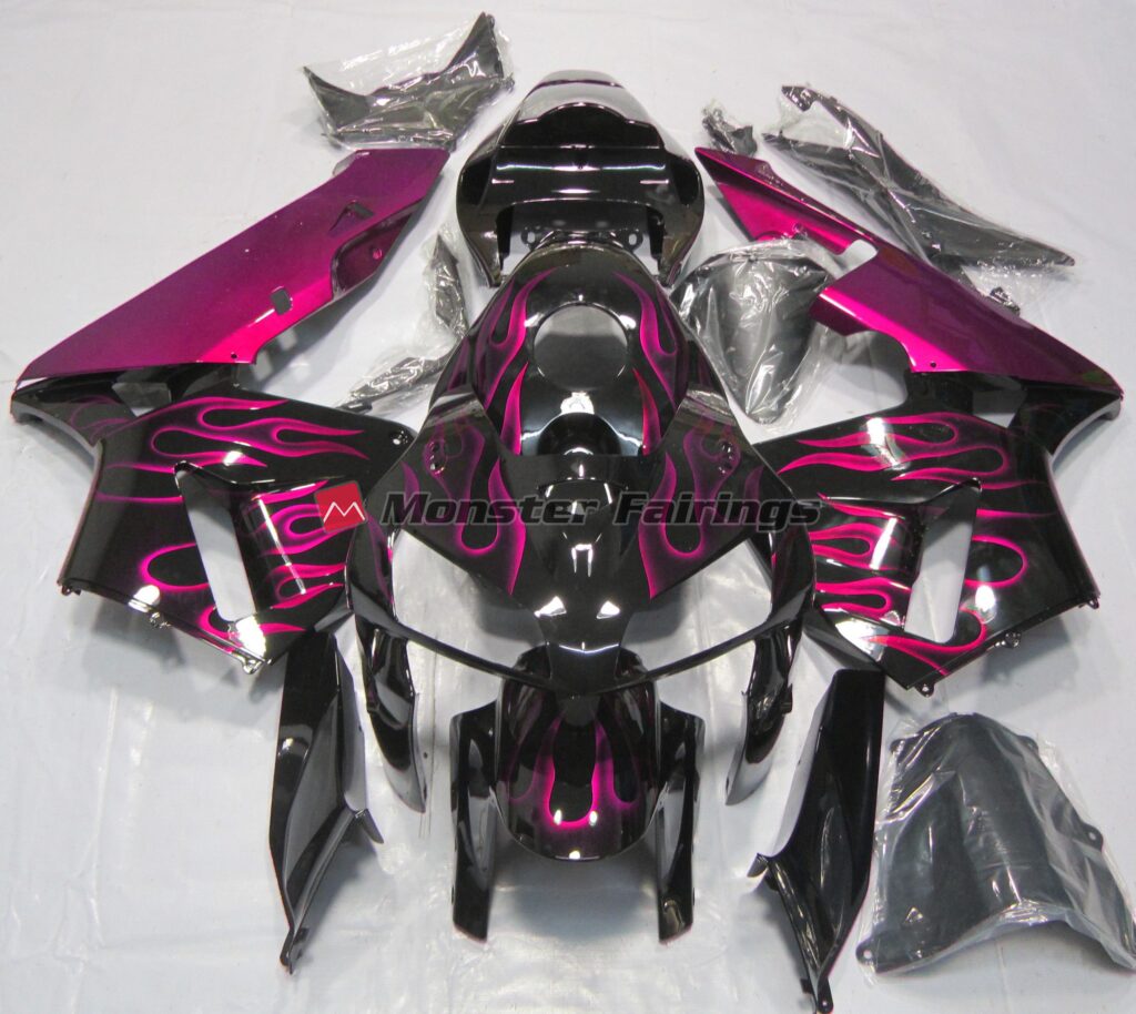 Honda CBR600RR 2005 - 2006 Gloss Pink Flame ABS fairings - custom motorcycle bodywork kit by Monster Fairings