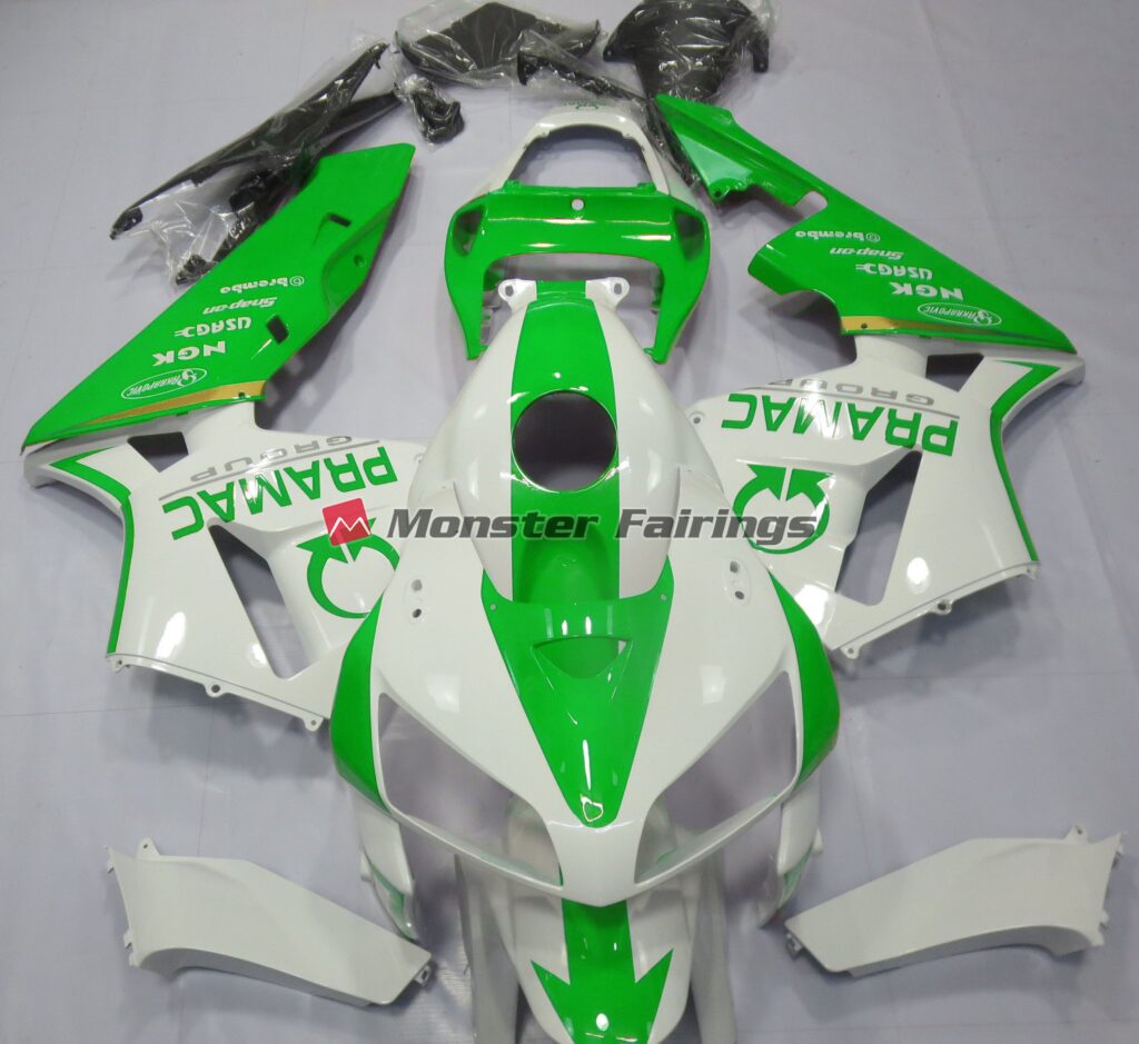 Honda CBR600RR 2005 - 2006 Light Green White Pramac ABS fairings - custom motorcycle bodywork kit by Monster Fairings
