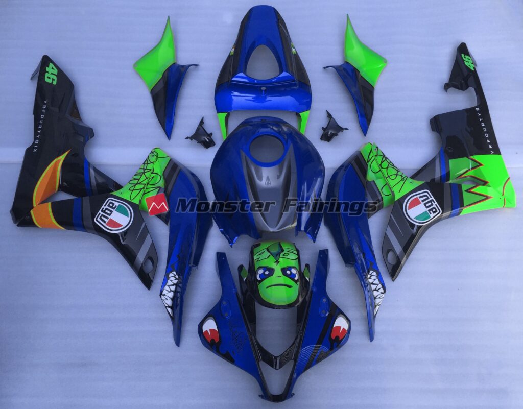 Honda CBR600RR 2007 - 2008 Blue Green Shark ABS fairings - custom motorcycle bodywork kit by Monster Fairings