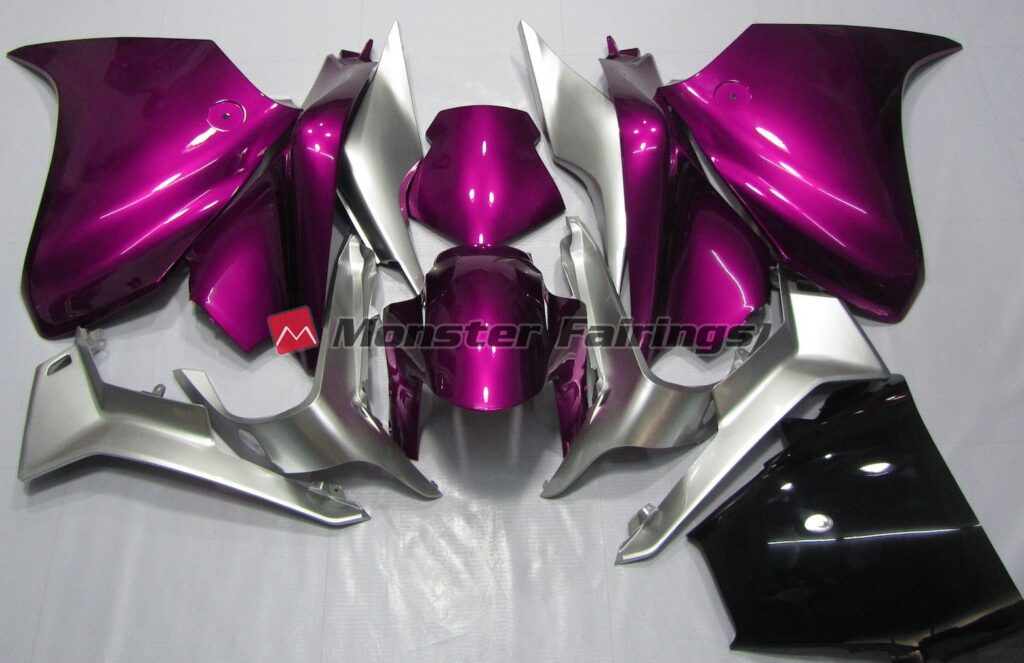 Honda VFR1200 2010 - 2013 Deep Pink Silver ABS fairings - custom motorcycle bodywork kit by Monster Fairings