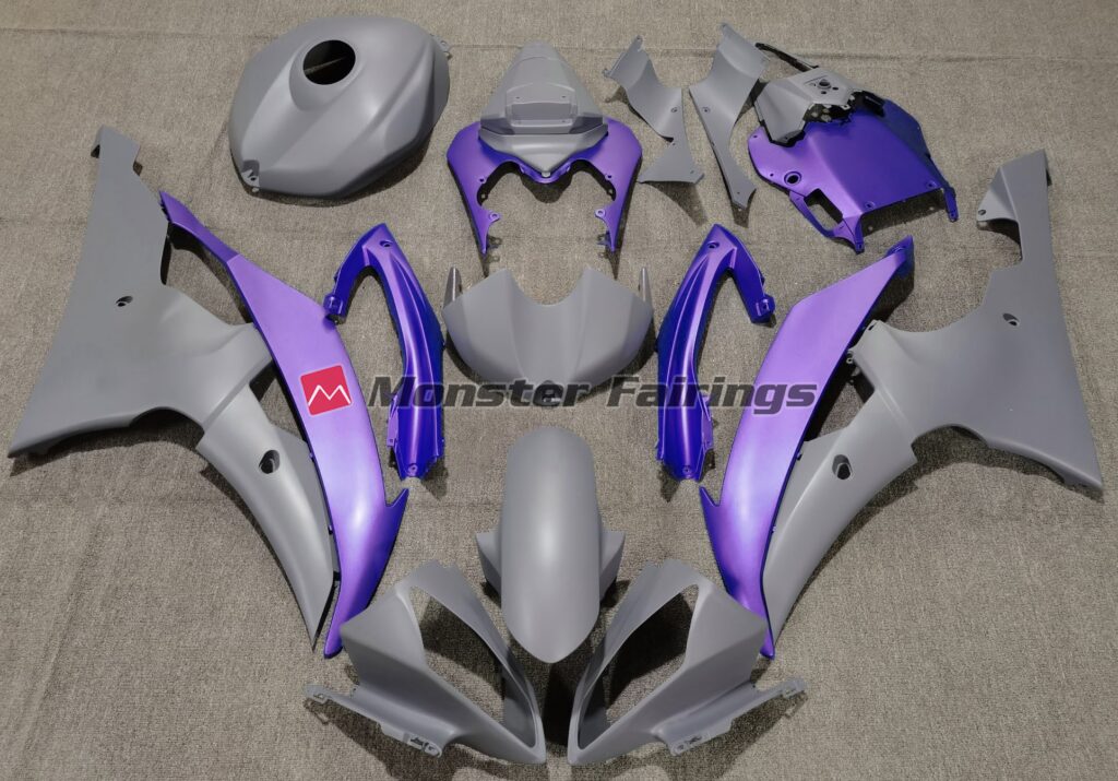 Yamaha R6 2008 - 2016 Matte Grey Purple ABS fairings - custom motorcycle bodywork kit by Monster Fairings